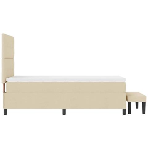 Letto a molle con materasso Crema 90 x 190 cm Tessuto - Foto 9