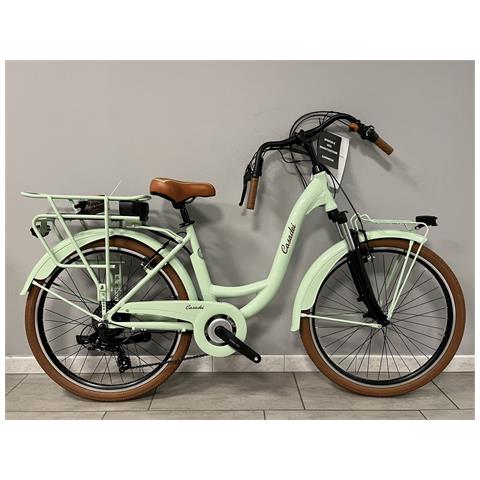 Bici Elettrica Venere Misura 26 Retro' 6v Batteria A Portapacchi 36v 14ah E-bike Motore Posteriore 250w E-ven26retro - H 43 Verde Pastello - Foto 1