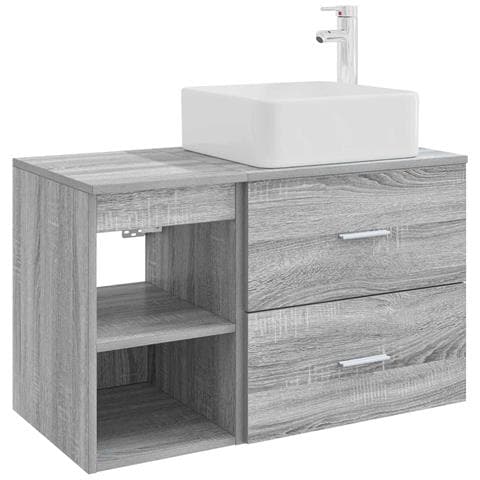 Set di mobili per il bagno 2 pcs Sonoma grigio - Foto 1