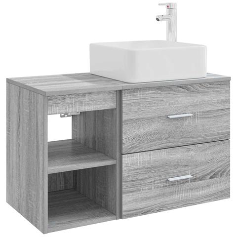 Set di mobili per il bagno 2 pcs Sonoma grigio - Foto 1
