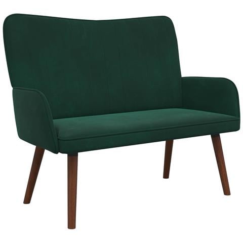 Sofa a Due Posti Verde Scuro 115 x 61 x 87 cm Velluto - Foto 1