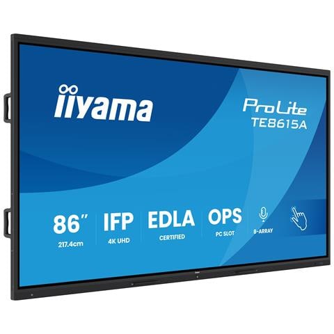 TE8615A-B2AG visualizzatore di messaggi Design chiosco 2,17 m (85.6") Wi-Fi 550 cd /m² 4K Ultra HD Nero Touch screen Processore integrato Android 24/7 - Foto 1
