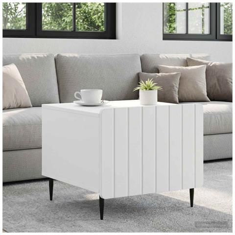 Tavolino da salotto Bianco 49 x 50 x 42 cm Legno ingegnerizzato - Foto 2