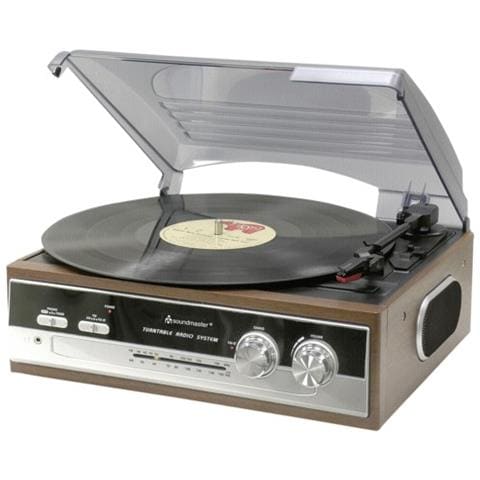 Giradischi PL186H 33/45/78 Giri Radio FM colore Marrone / Grigio - Foto 1