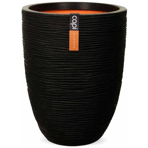 Vaso Nature Rib Elegante Basso 46x58 cm Nero KBLR783 - Foto 1