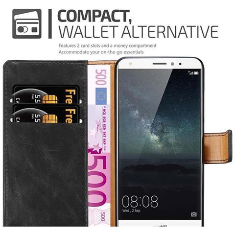 Custodia Compatibile Con Huawei Mate S In Nero Grafite - Coperchio Protettiva Con Chiusura Magnetica, Funzione Stand E Tasca Per Le Carte - Foto 7