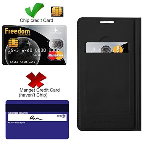 Custodia Compatibile Con Nokia Lumia 640 In Classy Nero - Coperchio Protettiva Con Chiusura Magnetica, Funzione Stand E Tasca Per Le Carte - Foto 2
