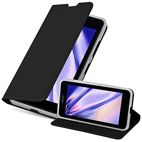 Custodia Compatibile Con Nokia Lumia 640 In Classy Nero - Coperchio Protettiva Con Chiusura Magnetica, Funzione Stand E Tasca Per Le Carte - Foto 1