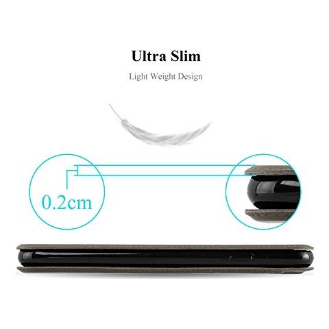 Custodia Compatibile Con Samsung Galaxy S4 Mini In Bruno Pietra - Coperchio Protettivo Con Chiusura Magnetica, Funzione Stand E 2 Finestre Di Visualizzazione - Foto 2