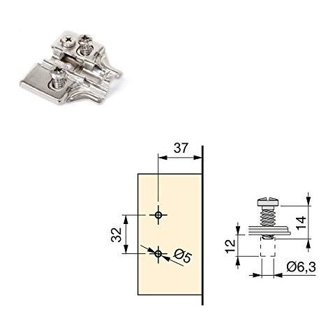 1011707 Kit Cerniera Con Scodellino Ø35mm Mezzo Collo 100chiusura Soft E Basetta Euro Con Regolazione Eccentrica, Set Di 20 - Foto 4