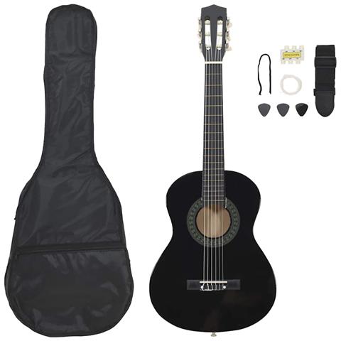 Set Chitarra Classica Per Principianti 8 Pz Nera 1/2 34"" - Foto 1