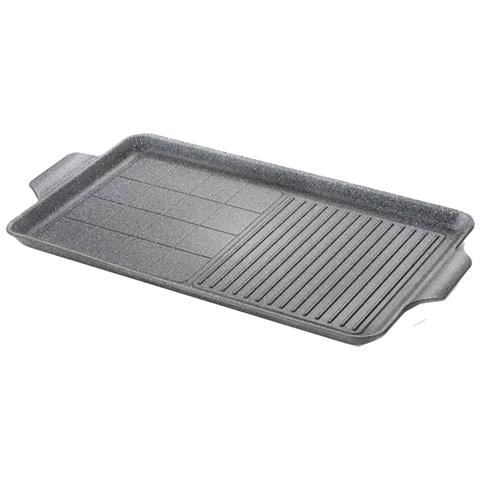 Piastra Grill Bistecchiera 50x30cm In Alluminio Antiaderente Cuore Di Pietra - Foto 3