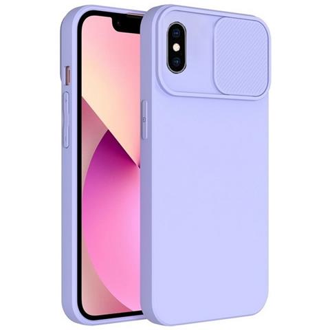 Custodia Tpu Silicone Slide Cover Case Per Apple Iphone Xs Max Lilla - Foto 1