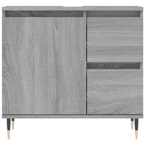 Armadietto Bagno Grigio Sonoma 65x33x60 Cm In Legno Multistrato - Foto 2