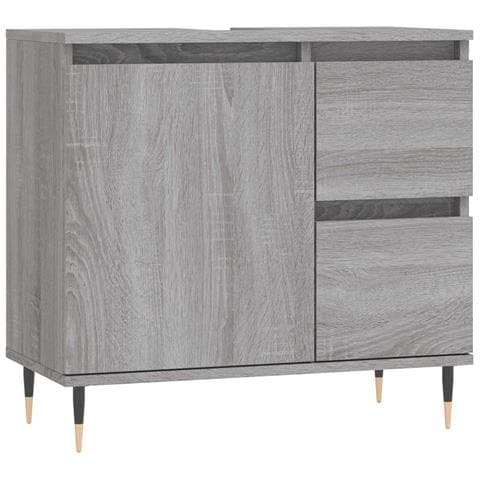 Armadietto Bagno Grigio Sonoma 65x33x60 Cm In Legno Multistrato - Foto 1