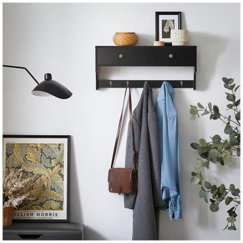 Appendiabiti A Parete Attaccapanni Da Muro Mensole Da Muro Nero Frg178-sch - Foto 5