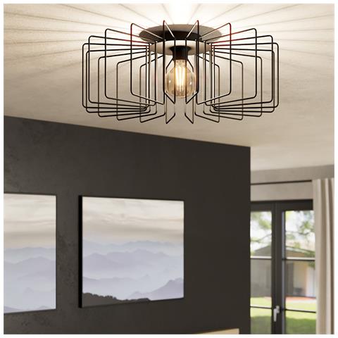 Plafoniera Industrial Tremedal 1 Luce Acciaio Nero - Foto 1