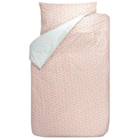 Biancheria Da Letto Per Bambini Bibi Fiori Sparsi Rosa Rosso Turchese 100 X 135 - Foto 1