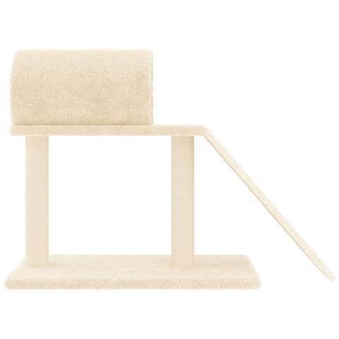 Pali Tiragraffi Per Gatti Con Tunnel E Scaletta Crema 55,5 Cm - Foto 2