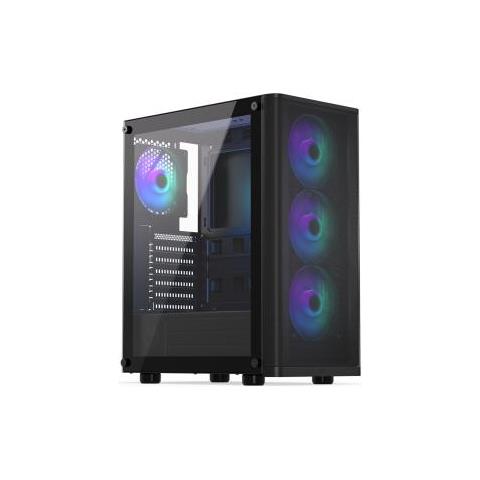 Case Ventum 200 ARGB Full Tower ATX, micro ATX, Mini-ITX 2 Porte USB 2.0 Colore Nero (Finestrato) - Foto 2