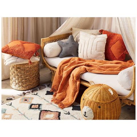Coperta Khari Cotone 125 X 150 Cm Arancione - Foto 1