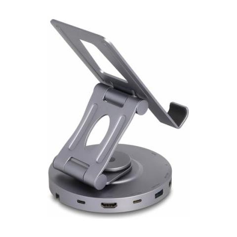 Docking station per tablet e portatile 4K con supporto integrato - HDMI / USB / Hub / SD / Micro SD / PD 3.0 - ruotabile a 360° - Foto 3