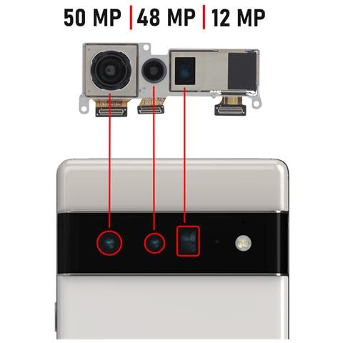 Fotocamera Posteriore Per Google Pixel 6 Pro 50mp + 12mp + 48mp - Foto 2