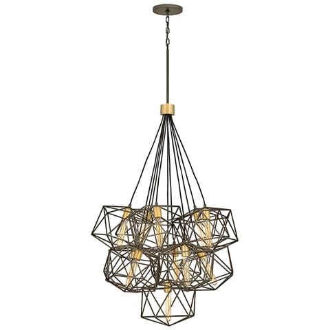 Lampadario Classico Astrid Acciaio Bronzo Metallico Opaco Oro Deluxe 11 Luce E27 - Foto 1