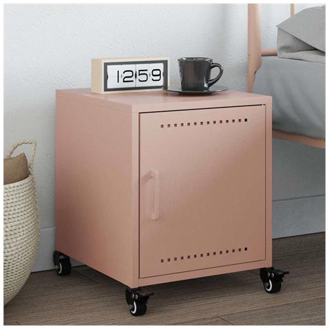 Comodino Rosa 36x38,5x43,5 cm in Acciaio - Foto 2