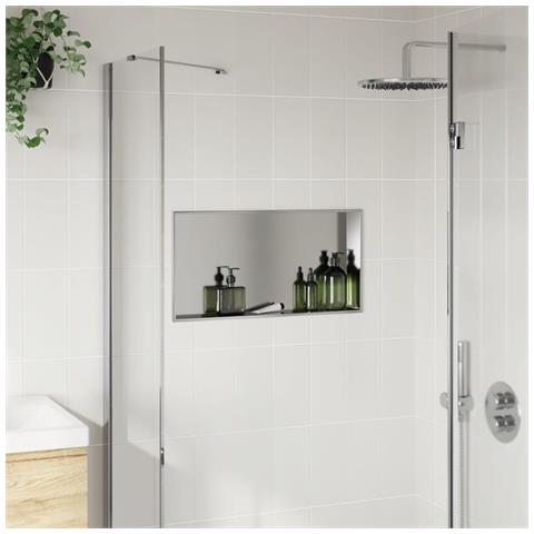 Nicchia Per Doccia Argento Spazzolato 62x32x9cm In Acciaio Inox - Foto 3
