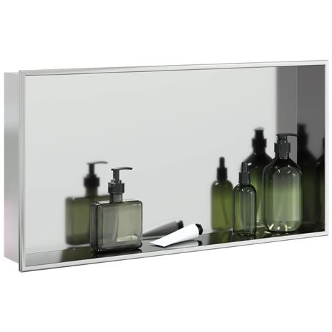 Nicchia Per Doccia Argento Spazzolato 62x32x9cm In Acciaio Inox - Foto 1
