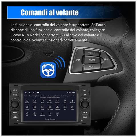 Autoradio 2 Din 7 Pollici Android 2g+32gb Radio Per Ford Focus Fiesta Kuga C S-max Fusion Transit Galaxy Mondeo (2005-2007) Con Carplay Android Auto Bluetooth Vivavoce - Foto 2