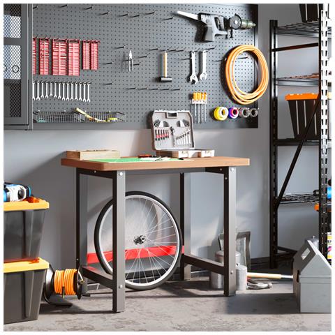 Banco Lavoro 100x60x83 Cm Legno Massello Faggio Rettangolare - Foto 2