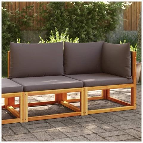 Divano Da Giardino Con Cuscini 2 Posti Legno Massello Di Acacia - Foto 1