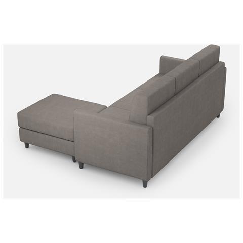 Divano Karay 3 Posti (tre Sedute Da 60cm) + Pouf Misure Esterne L. 198 P. 155 Colore Grigio - Foto 5