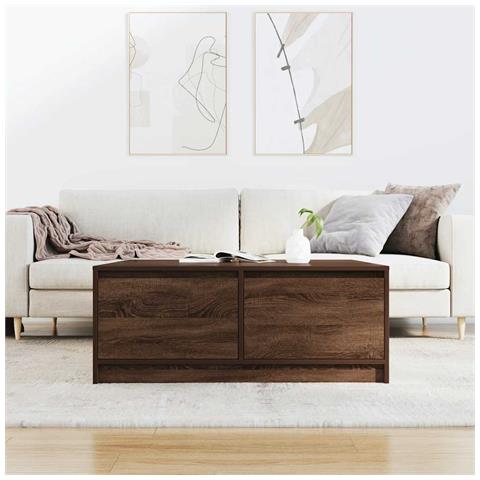 Tavolino da Salotto con Cassetti Rovere Marrone 100x100x40 cm - Foto 2