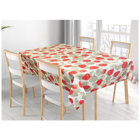 Tovaglia Per Salotto Cucina Tavolo 100% Cotone Made In Italy Fragola Rp 140x180 Fragola - Foto 1