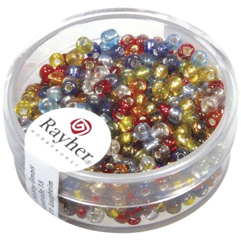 16 Grammi - Perline In Vetro Rotonde Con Foro Argentato Ø2,6mm - Colori Assortiti - Foto 1