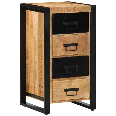 Cassettiera 40x40x75 cm in Legno Massello di Mango Grezzo - Foto 3