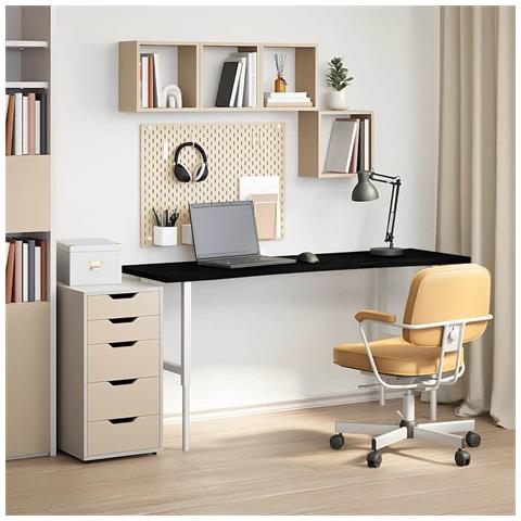 Piano Scrivania Marrone Scuro 160x50x2,5 Cm In Rovere Massello - Foto 3