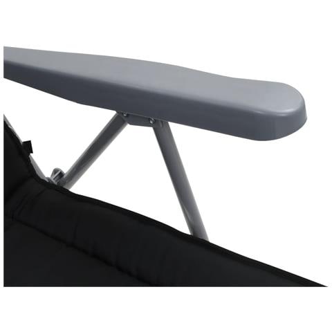 Sedie Da Giardino Pieghevoli Con Cuscino 2 Pz Nere - Foto 8