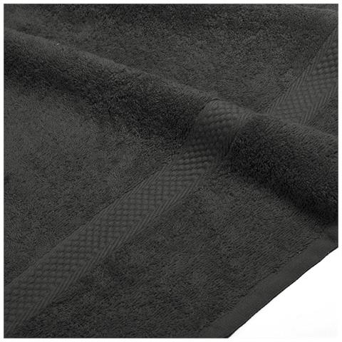 Asciugamano Con Ospite Spugnissima Minorca In Cotone Colore Nero Misura Standard - Foto 3