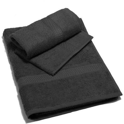 Asciugamano Con Ospite Spugnissima Minorca In Cotone Colore Nero Misura Standard - Foto 1