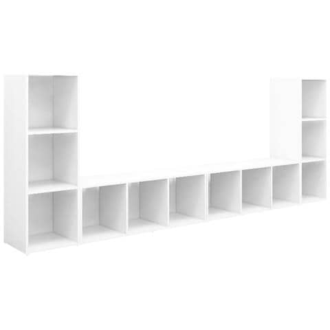 Mobili Tv 4 Pz Bianchi 107x35x37 Cm In Legno Multistrato - Foto 1