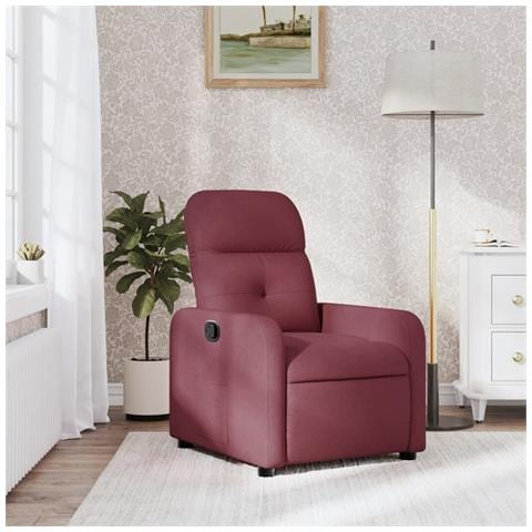 Poltrona Reclinabile in Tessuto Rosso Vino - Foto 2