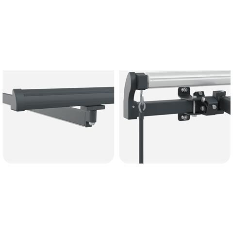 Tenda Retrattile Manuale  con LED Bianca 450x350 cm, Tessuto di Ricambio per Tenda  4.5x3.5 m Bianca - Foto 9