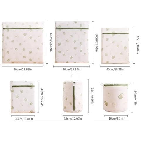 Set Di 6 Sacchetti Per Lavatrice: Mini, Piccoli, Medi, Grandi, Cilindrici E Per Reggiseni Green - Foto 1