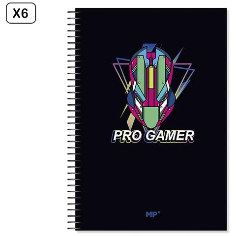 Pack 6 Unita' Quaderno Ad Anelli Fº 80 Pagine 90 G/m² Design Pro Gamer - Foto 1