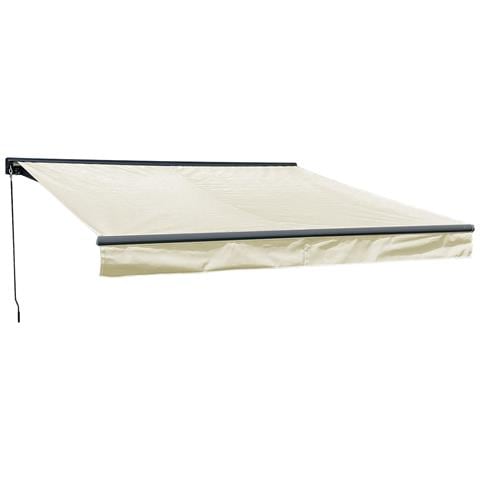 Tenda Saule 3,5 × 3 M Con Semicupio - Tessuto Beige E Struttura Grigia - Foto 1
