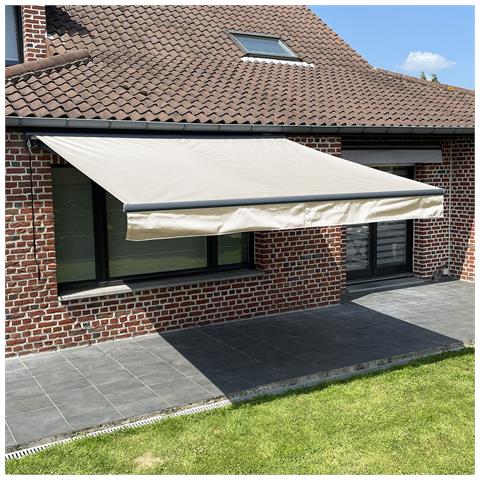 Tenda Saule 3,5 × 3 M Con Semicupio - Tessuto Beige E Struttura Grigia - Foto 5